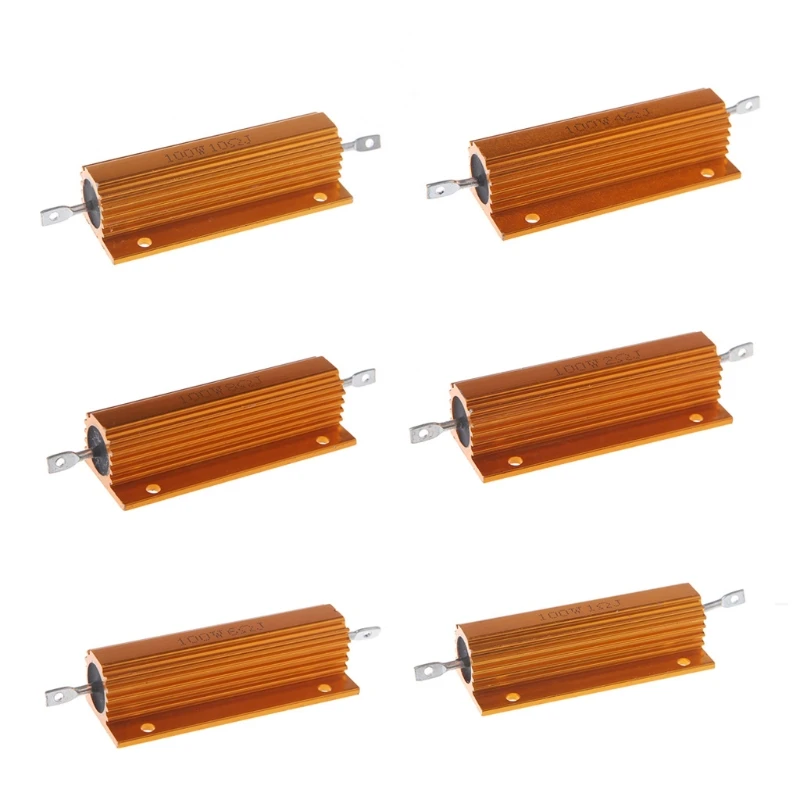 

100W Shell Power Aluminum Housed Case Wirewound Resistor 1/2/4/6/8/10 Ohm