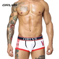 ORLVS Брендовое Мужское нижнее белье шорты Боксеры хлопок печатных сексуальные гей для мужчин нижнее бельё для девочек cuecas трусики