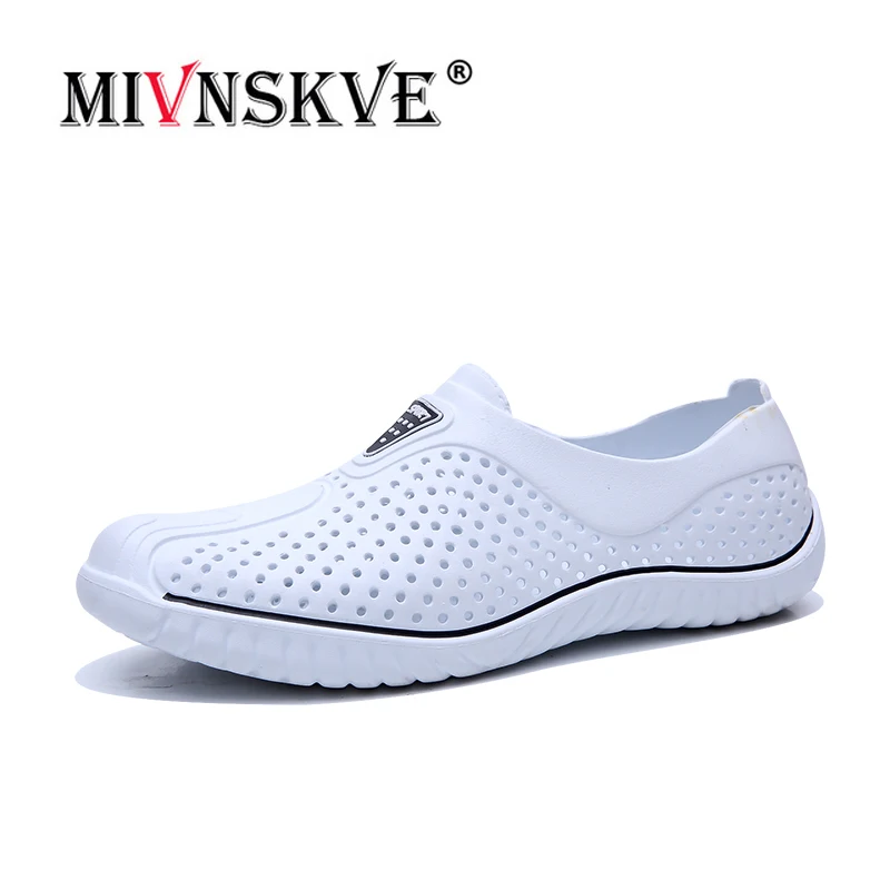 

MIVNSKVE Men's Sandals Hollow Out Breathable Beach Sandals Outdoor Slippers Flip Flops Flat Sapatos Hembre Sapatenis Masculino
