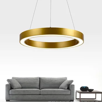 

Office modern pendant lights, circle combination of simplified art restaurant led strip light ,lights indoor aluminum Fixtures