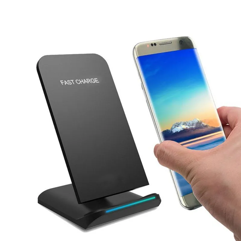 

Qi Fast Charge Wireless Charger Desk Fast Charging Stand Qi Standard Dual Coil Wireless Charger Cradle For Samsung/xiaomi