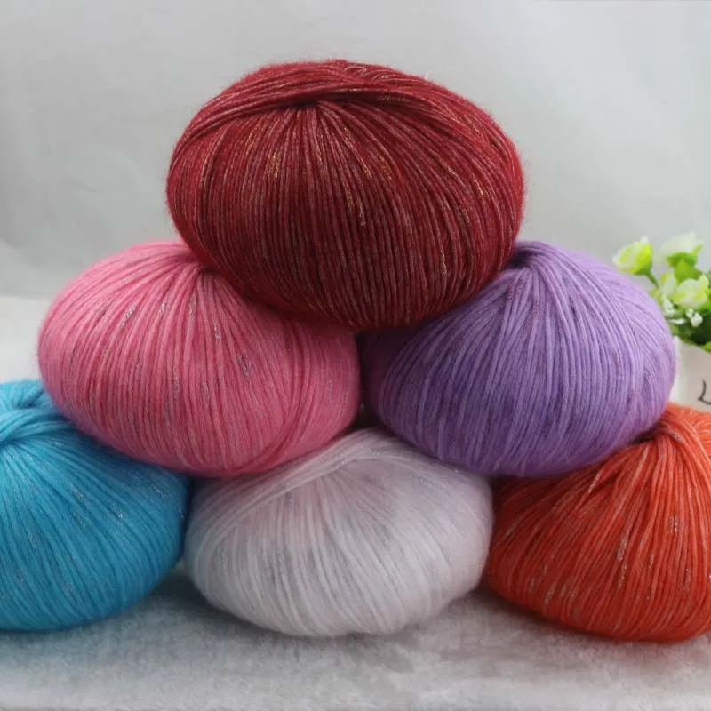 250g/lot Metallic spray yarn Cashmere yarn Fiber Knitting Yarn Skein