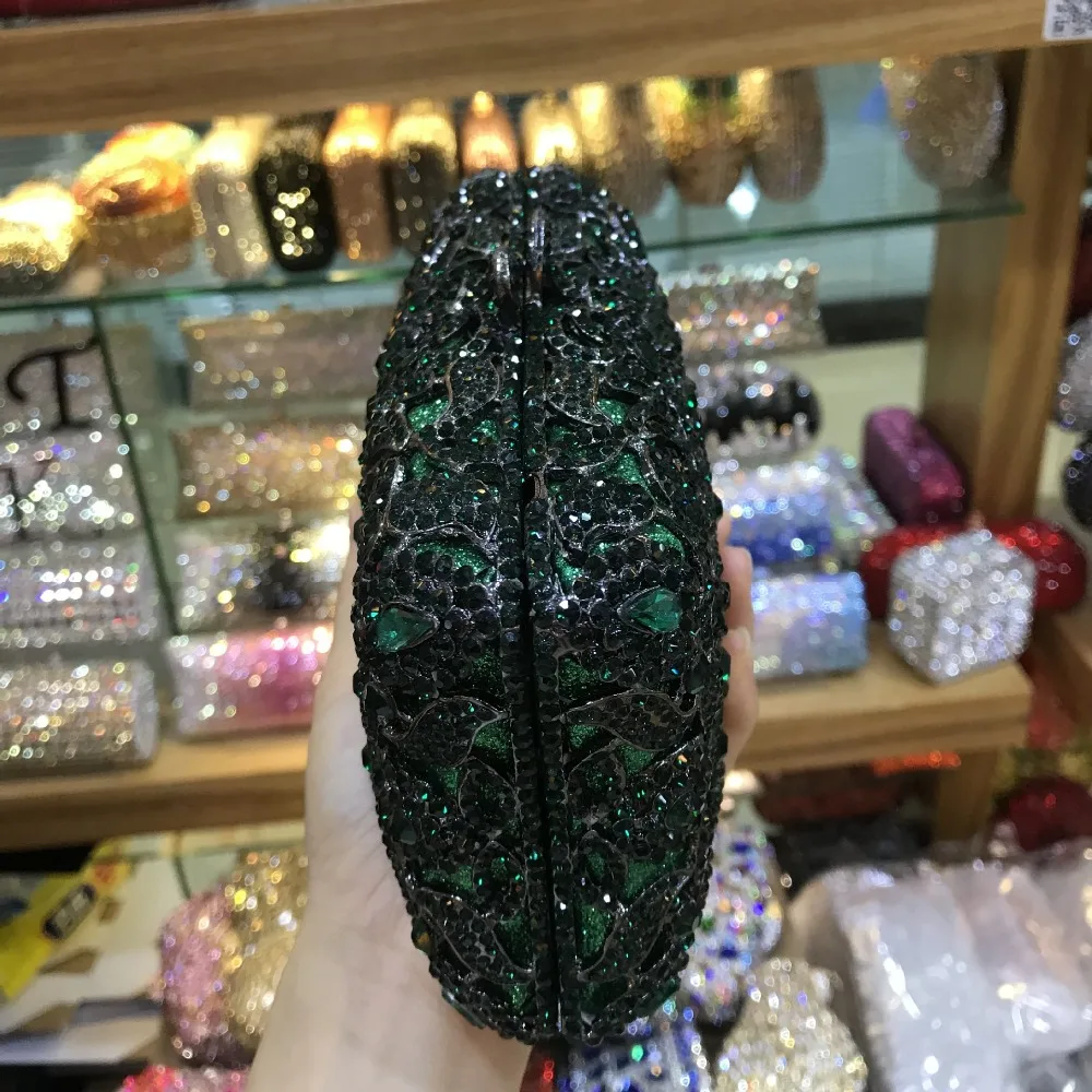 Роскошные темно-зеленые кристалльные клатч для вечеринок модные женские сумки с кристаллами XIYUAN Брендовые женские клатчи для ужина