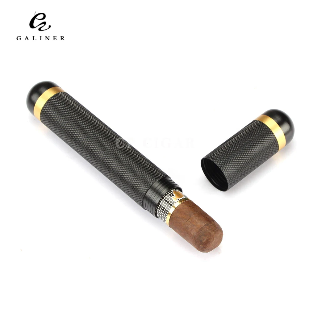 GALINER Cigar Tube Single Holder Portable Urltra Light Metal Mini