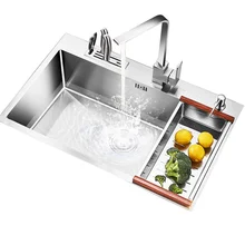 Ручная раковина из 304 нержавеющей стали с карточным корпусом, с толстой раковиной, кухонная раковина с одним резервуаром xiancai