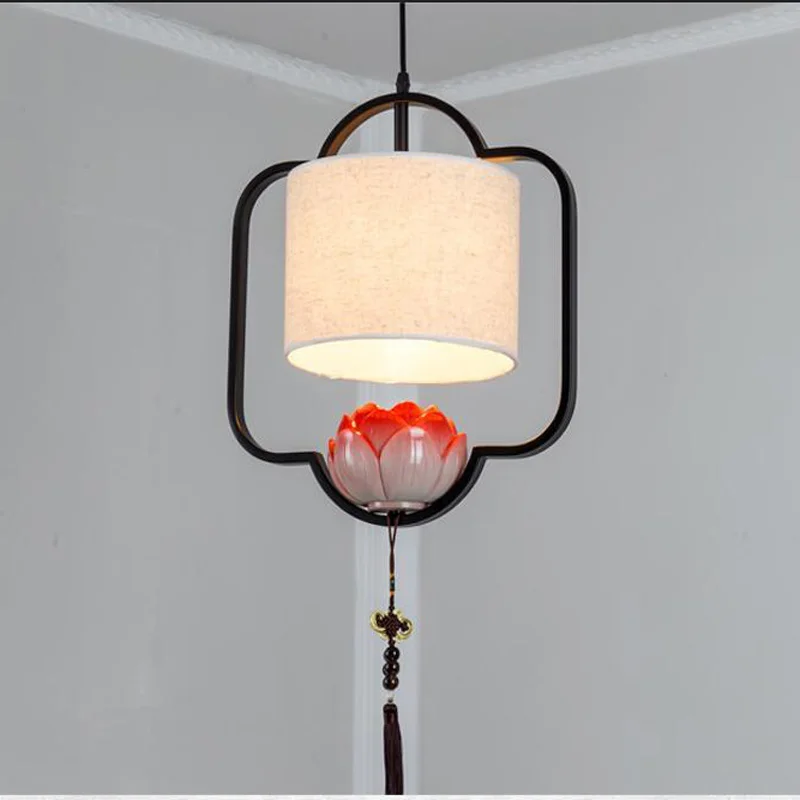

Chinese style pendant lamps restaurant creative Lotos Hotel teahouse bar living room bedroom study pendant light ZA8140