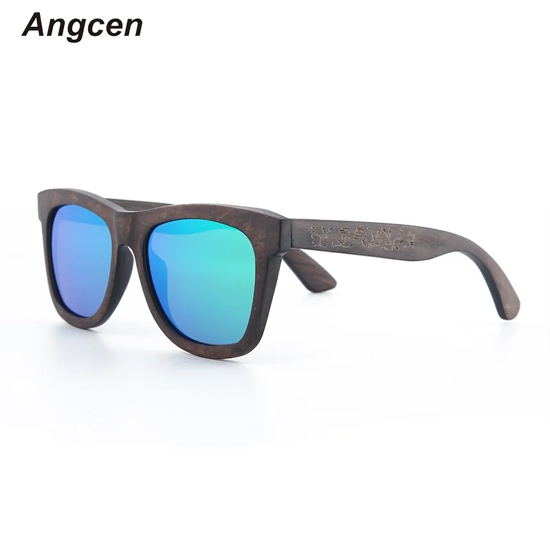 

Angcen Sunglasses Men Polarized Photochromic UV400 Sun glasses Men Wood Bamboo Brand Designer Square Sunglasses vintage retro