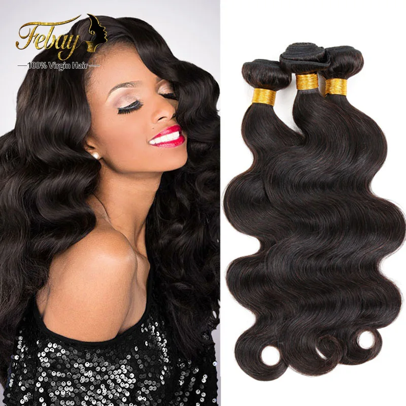 Peruvian Virgin Hair Body Wave Human Hair Weave Peruvian Body Wave 3PCS Natural Black Remy Virgin Peruvian Hair Weave Bundles