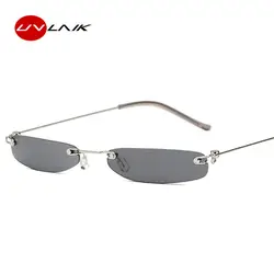 UVLAIK Для женщин крошечные солнцезащитные очки Для мужчин небольшой узкий солнцезащитные очки ретро прямоугольник женский без оправы