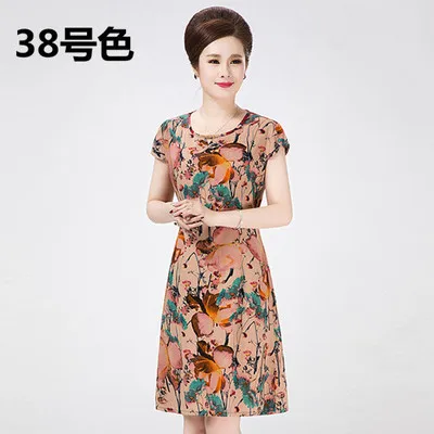 XL-5XL, платья,, летний стиль, плюс размер, женское платье, расцветка в ретро стиле, фирменная цветочная раскраска, платье, длинное повседневное пляжное платье - Цвет: 38