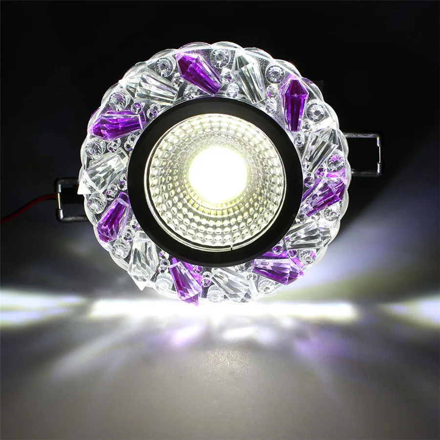 

Spot Embedded Spot Lighting Light Crystal Recessed LED Ceiling Decoration COB 3W Home Led Ceiling Lamps Light #