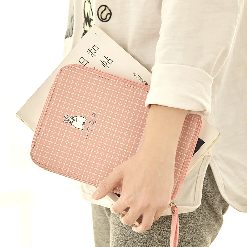 

Korean Kawaii Animal Pattern School Large Capacity Pencil Case Multi-function Pencil Bag for Ipad Phone Storage Cosmetic Bag