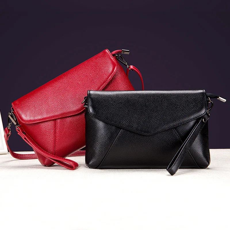 

genuine leather flap women messenger bag with one handle