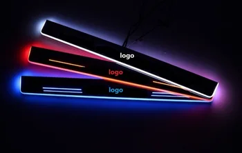 EOsuns LED 移動ドアスカッフポイントで Nerf バー & ランニングボードドア敷居光板オーバーレイライニングトヨタ fj クルーザー