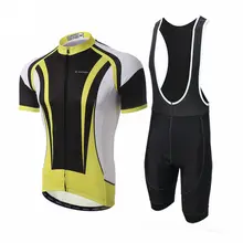 Xintown Для мужчин дышащие Велоспорт Джерси и 3D Силиконовые Мягкий Шорты для женщин комплект желтый