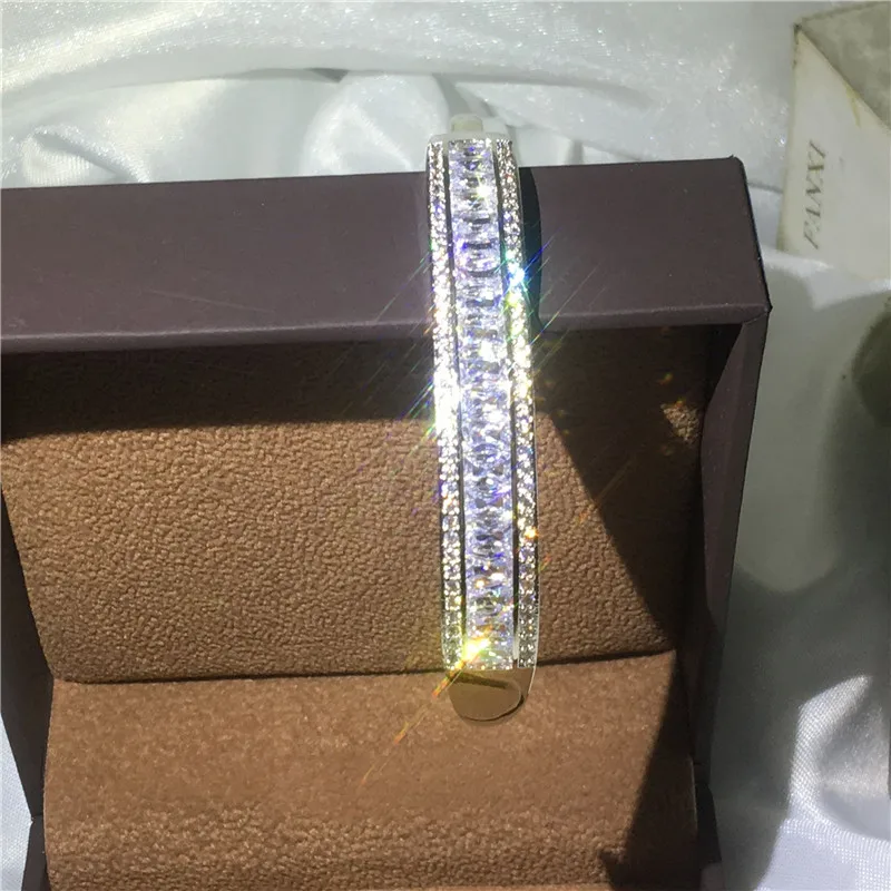 Choucong браслет Настройка канала 5А кубический цирконий белое золото заполненный помолвка свадебный браслет для женщин модные аксессуары