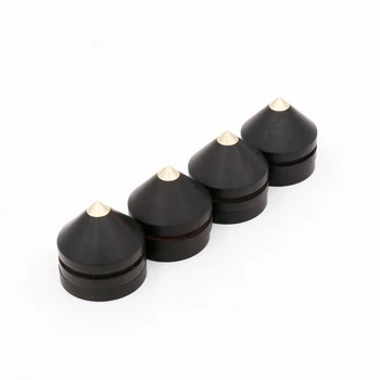 

4pcs 23mmx20mm Ebony Wooden Speaker Copper Tip Spike Cone amp 4x23mmx4mm Base Pad Isolation Kit Sets for Hifi AMP DVD player