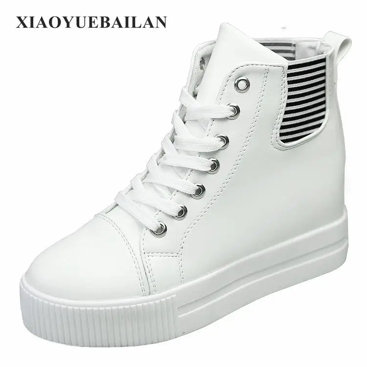 

2018 Winter White Shoe Lace Color In Western Style Comfortable Casual Shoes With Higher Platform Boots
