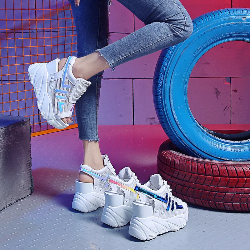11 Ultra High Heels Gladiator Women Platform Sandals Chunky Sandals Woman Casual Shoes Ladies Increase Slippers Slides