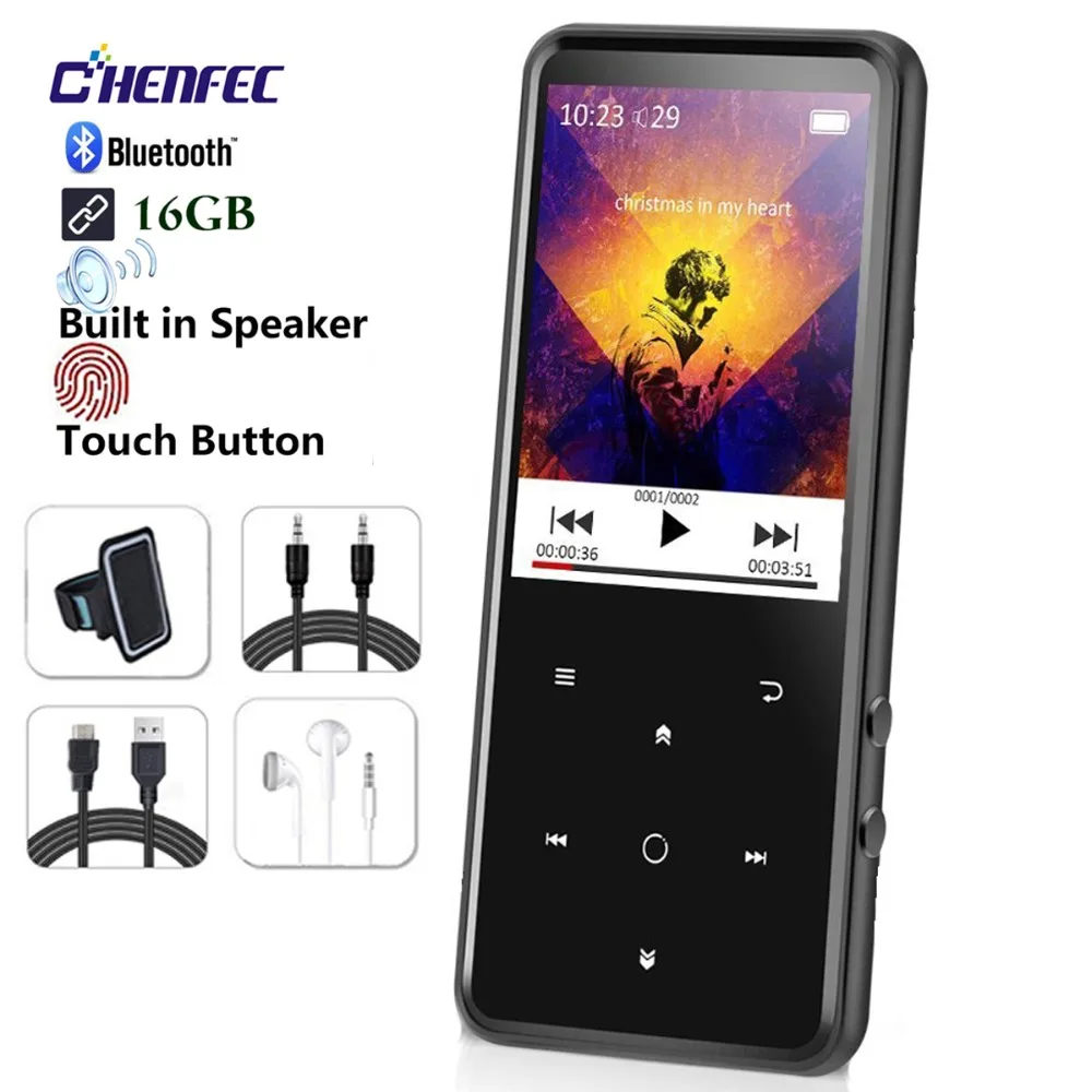 MP3 Player with Bluetooth touch button 16G Speaker metal hifi music