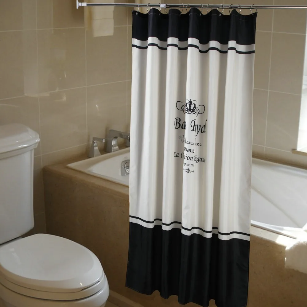 [180*200cm ] Royal Crown White Fabric Bathroom Shower Curtain Liner w