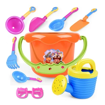 

9pcs/Set Sand Water Beach Play Toys Set Kids Children Seaside Bucket Shovel Rake Kit Building Sea Castle Molds Funny Tools