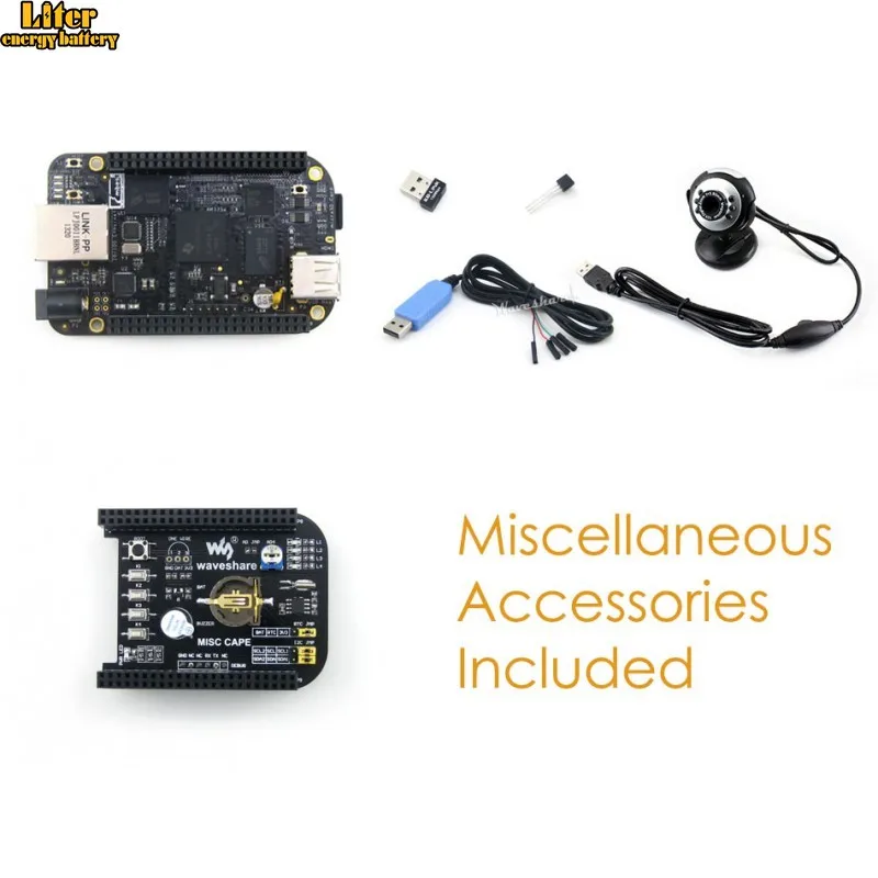 

BB Black Package E with BeagleBone Black Board ,512MB DDR3 4GB 8bit eMMC 1GHz ARM Cortex-A8 + camera+Cape,Expansion Board
