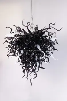 

Free Shipping Pure Handmade Lamp White and Black Murano Glass Chandelier