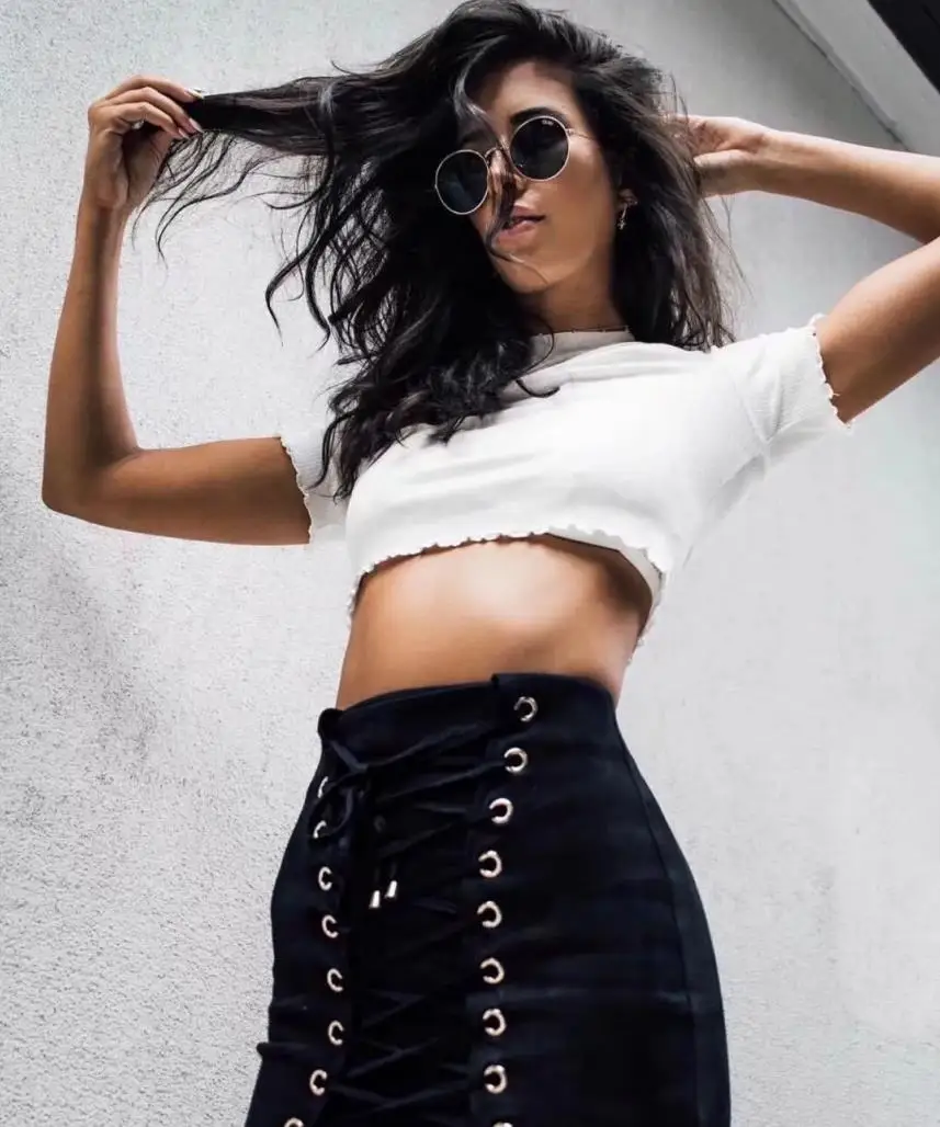 

BKLD Autumn Lace Up Leather Suede Pencil Skirt Winter 2018 Fashion High Waist Skirt Back Zipper Bodycon Short Skirts Gery Womens
