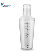 Upspirit 500 мл Прозрачный Акриловый шейкер для коктейлей с измерением напитков Mojito мартини для ликера вина аксессуары бар инструменты