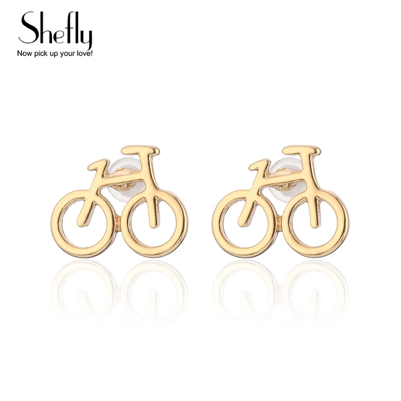 

Women Fashion Biker Jewelry Cute Korean Brincos 2018 Tiny Bike Bicycle Stud Earrings Gift For Best Friend Gifts Aros