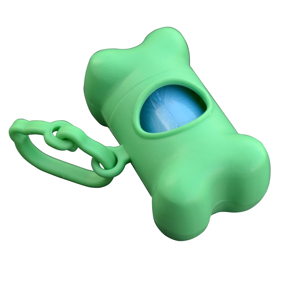 Portable Bone Shape Dispenser Pet Dog Cat Poop Biodegradable Pooper