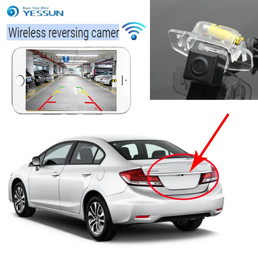 YESSUN для Honda Civic Ciimo 2013 ~ 2015 камера заднего вида Автомобильная беспроводная ночное