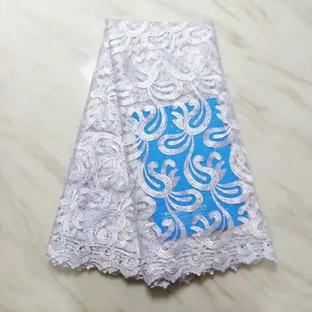 

white nigerian lace fabrics french lace fabric with stones tissu dentelle strass perple african tulle lace fabric new 5yard/set