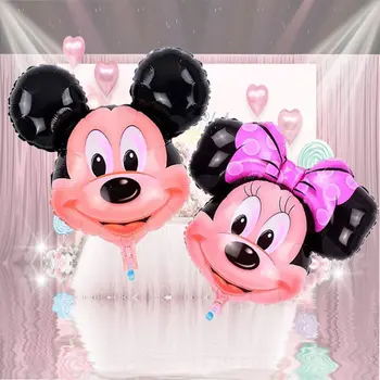 

50PC Mickey Minnie head foil balloon Kids Birthday Party Decoration Baby Shower Supplies Inflatable Balloons