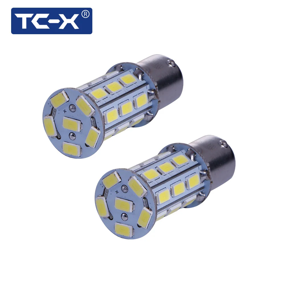 TC-X 2 шт. P21W 1156 27 светодиодов 5730 SMD 12 В BA15S высокое Мощность автомобиль хвост лампы стоп-сигналы Авто re V ERSE лампы Яркий белый автомобиль-Стайлинг