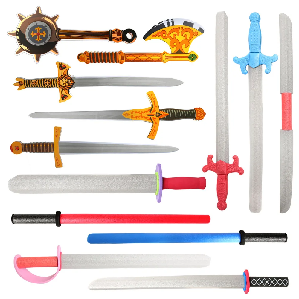 EVA Foam Toy Swords Set Warrior Weapons Toy Model Toy Action Figures