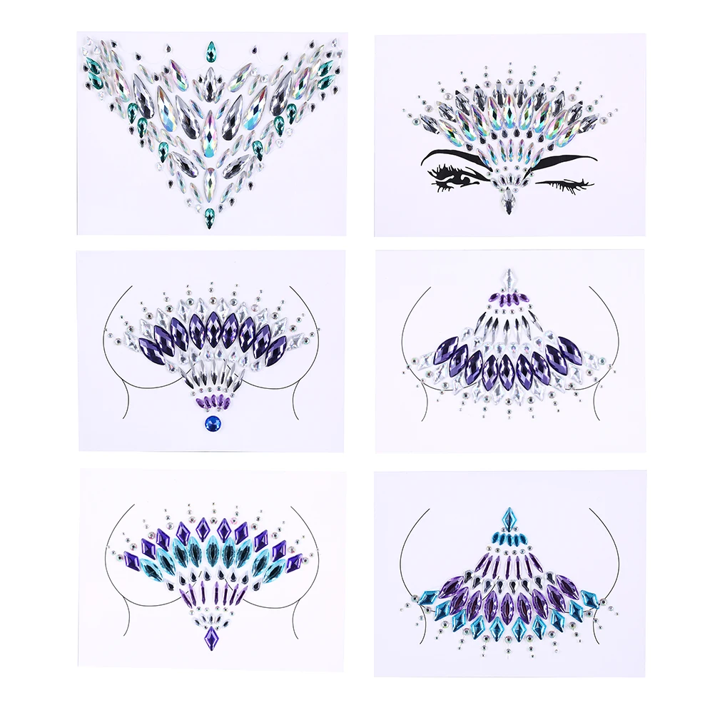 Женский красивый Кристальный бюстгальтер наклейки на тело блеск женский грудь