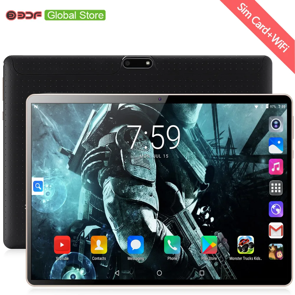  2019 New 10 inch 3G Tablet PC Android 7.0 Octa Core 4GB RAM 64GB ROM 1280*800 IPS WiFi Bluetooth 3G