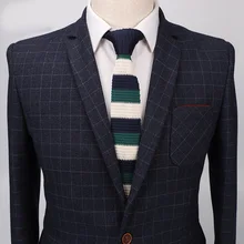 Тканевый галстук, вязаные полосатые галстуки, модные мужские цветные Дизайнерские мужские галстуки, узкие тонкие шейные платки 5,5 см