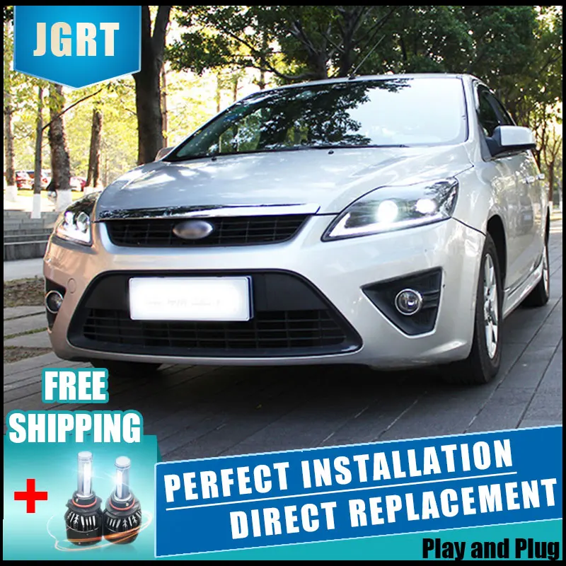 

2PCS LED Headlights For ford focus 2009-2013 Car Led Lights Double Xenon Lens Car Accessories Daytime Running Lights Fog Light