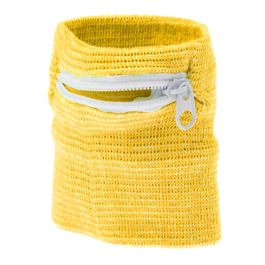 7-8 cm Lightweight Soft Outdoor Sports Wrist Band Zipper Storage Pocket Wallet Wrist Strap Multi Colors