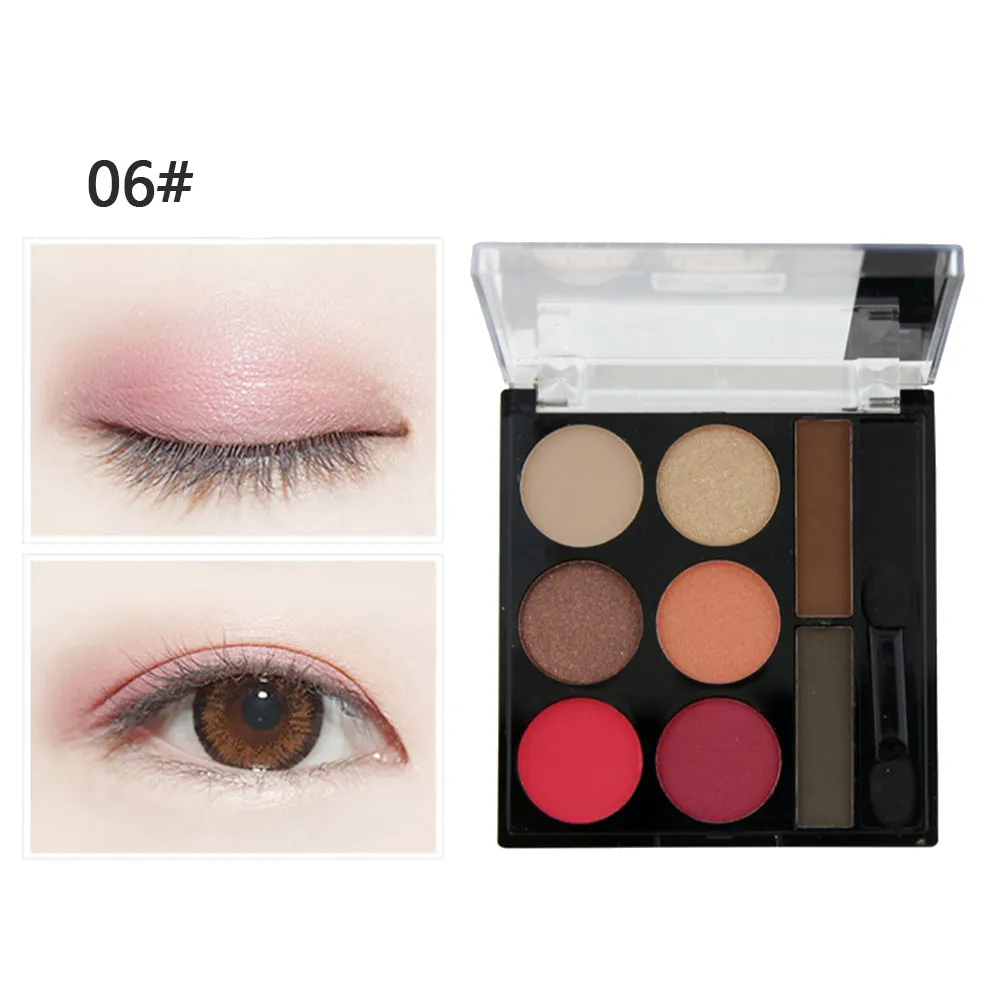 

6 Colors Cosmetic Powder Smoky Eyeshadow Palette Makeup Set Matt Available smokey eye shadow 5.15