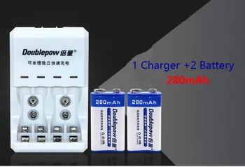 

2PCS 9 V 6f22 Rechargeable Battery 280 mAh Battery Microphone Multimeter Battery + 1PCS 9V AA AAA Battery Multi-function charger