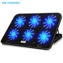 ICE COOREL 12-17 дюймов USB радиатор кулер вентилятор с 6 охлаждающий вентилятор для ноутбука компьютер бесшумный охлаждающая Скоба база Pad светодиодный подсветка
