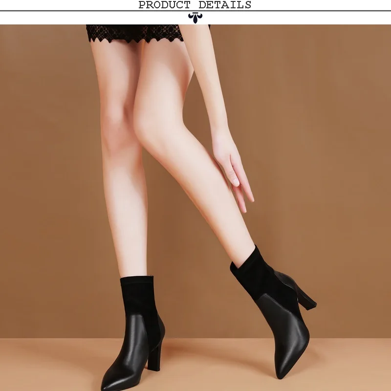 ZVQ/новейшая модель; модные пикантные ботильоны из натуральной кожи; женская обувь на очень высоком каблуке в необычном стиле; цвет черный, бежевый; большие размеры