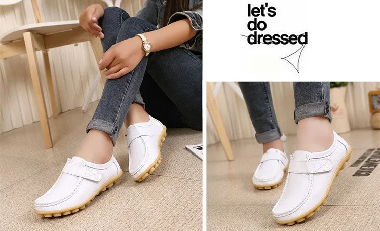 Genuine Leather Women's Casual Shoes Lace-Up Woman Loafers Moccasins Female Flats Solid Low Heel Lady Shoe Soft Women Footwear 20