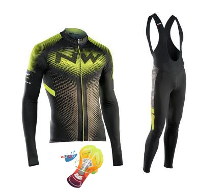 

2017 Pro NW Team Cycling Jersey Quick Dry Long Sleeve Jerseys And Cycling Bib Pants Set Cycling Clothes Breathable 3 Color