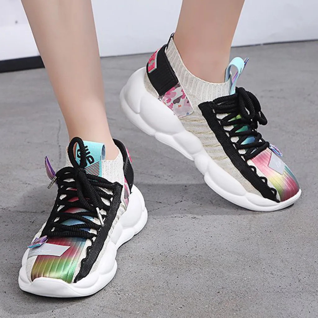 

woman sneakers black Neoclassical Fashion Cool Shiny shoes Muffin Leisure Fluorescent Women Shoes sapato feminino couro#G62