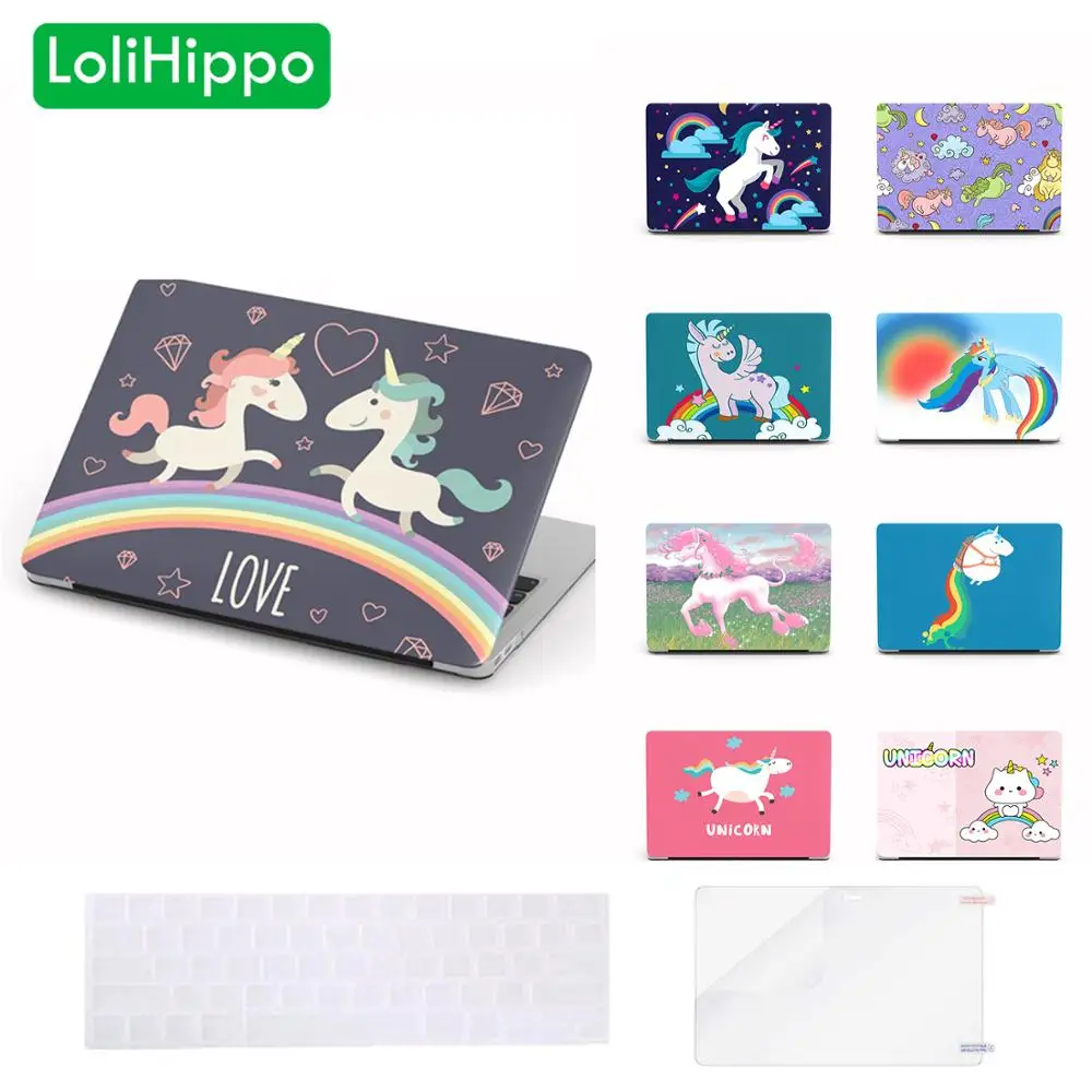 LoliHippo Единорог серии ноутбук защитный жесткий чехол для нового Apple Macbook Air Pro 11 12 13 15